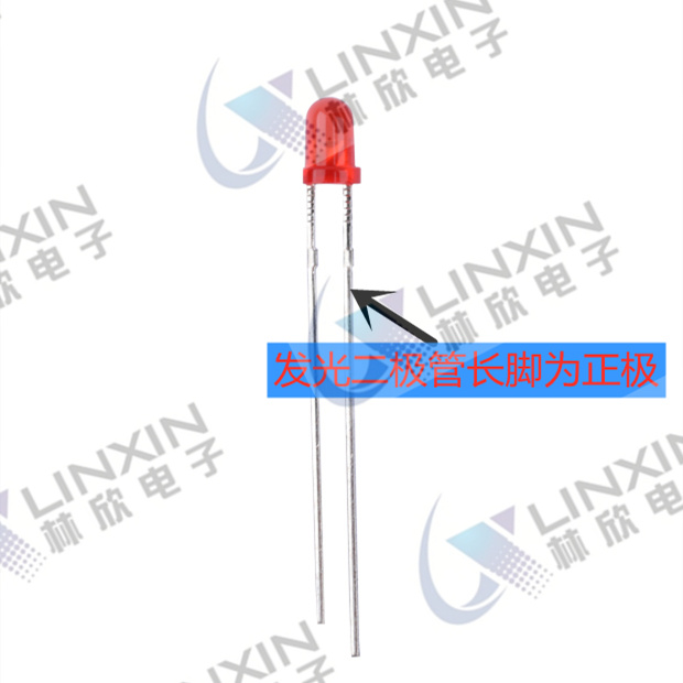 發光二極管的引腳長腳為正極.jpg